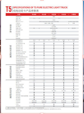 T5 saf elektrikli hafif kamyonun özellikleri